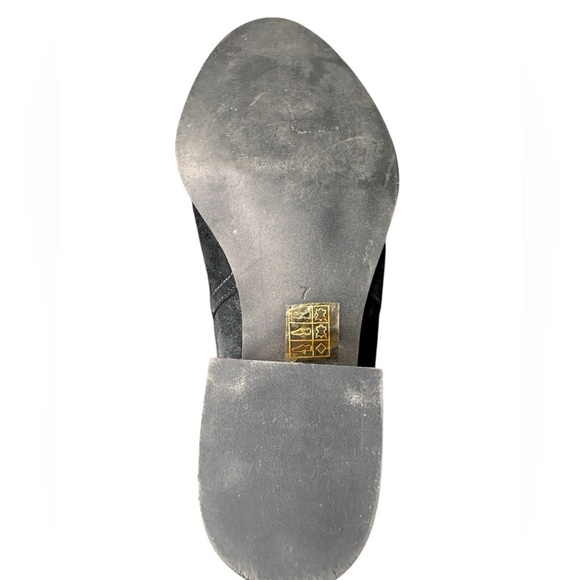 Jeffrey Campbell Metcalf-J2 Black Suede Chelsea Ankle Bootie Jeweled Heel - Picture 10 of 16